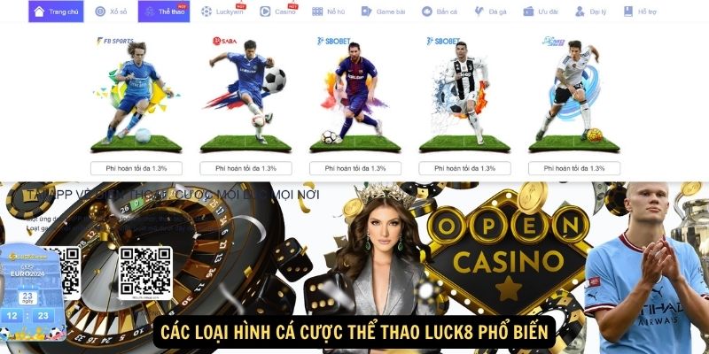 Các loại hình cá cược thể thao Luck8 phổ biến