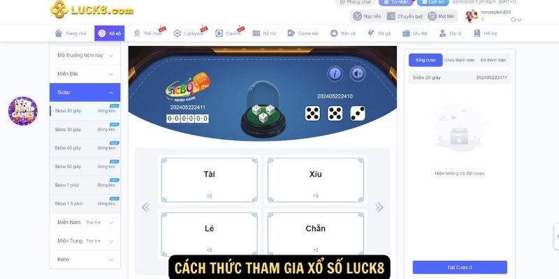 Cách thức tham gia Xổ Số Luck8