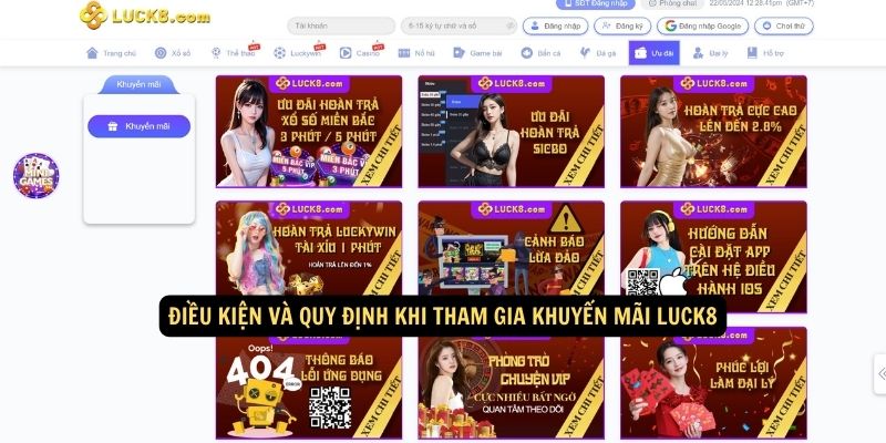 Điều kiện và quy định khi tham gia khuyến mãi Luck8