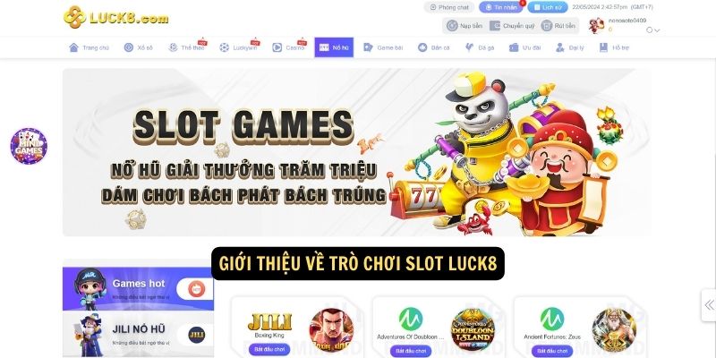 Gioi thieu ve tro choi Slot Luck8