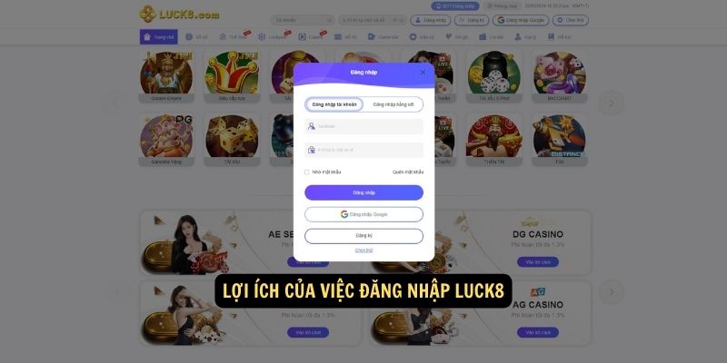 Lợi ích của việc Đăng Nhập luck8