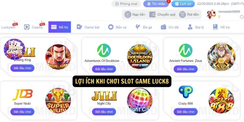 Lợi ích khi chơi Slot Game Luck8