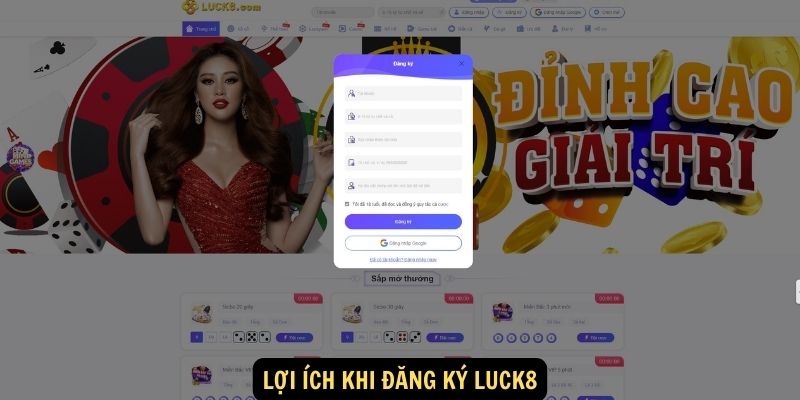 Lợi ích khi đăng ký Luck8