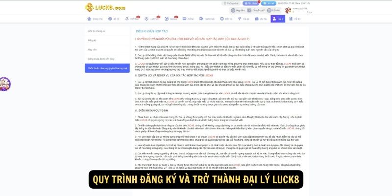 Quy trình đăng ký và trở thành Đại Lý luck8